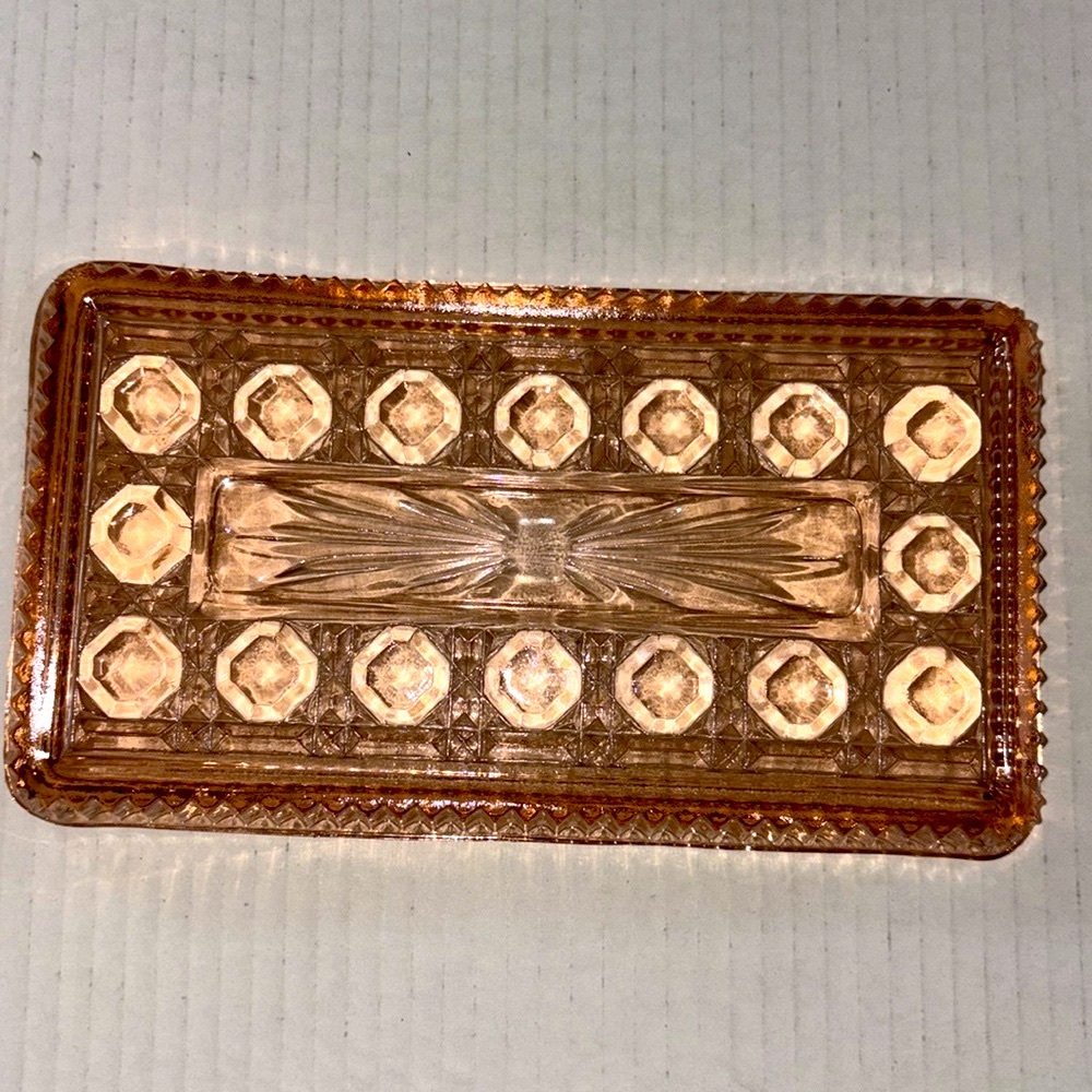 Vintage depression glass candy dish - Picture 2 of 3